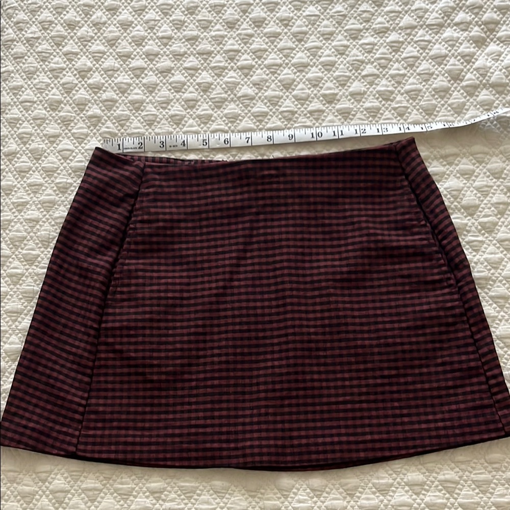 Urban outfitters Burgundy Checkered Skirt